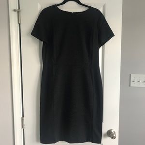 Black Crew Neck Sheath Dress